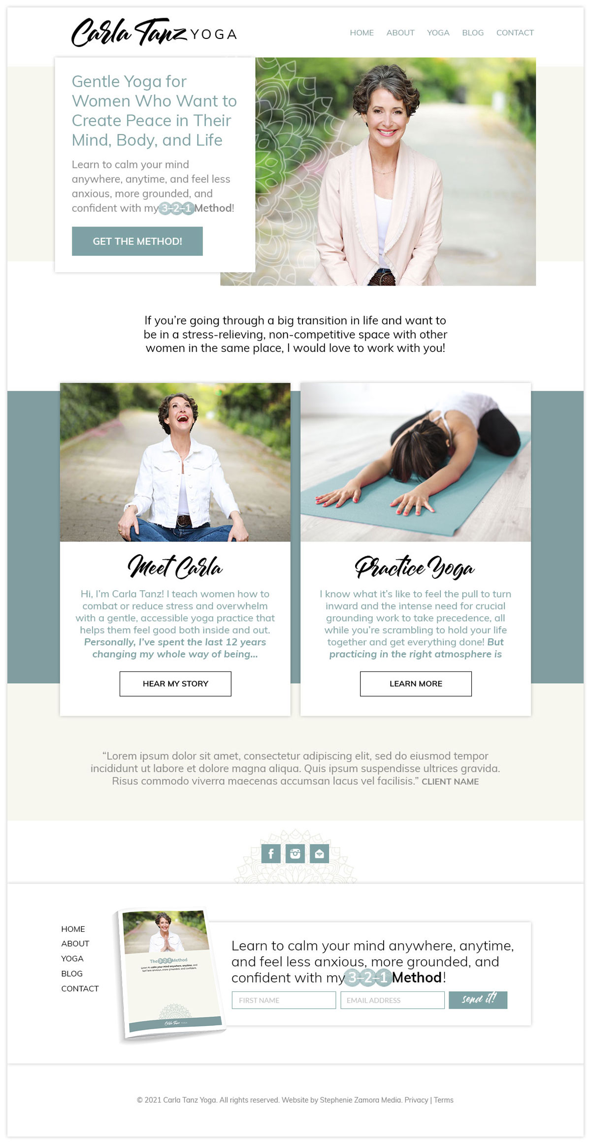Website Design for Yoga Teacher