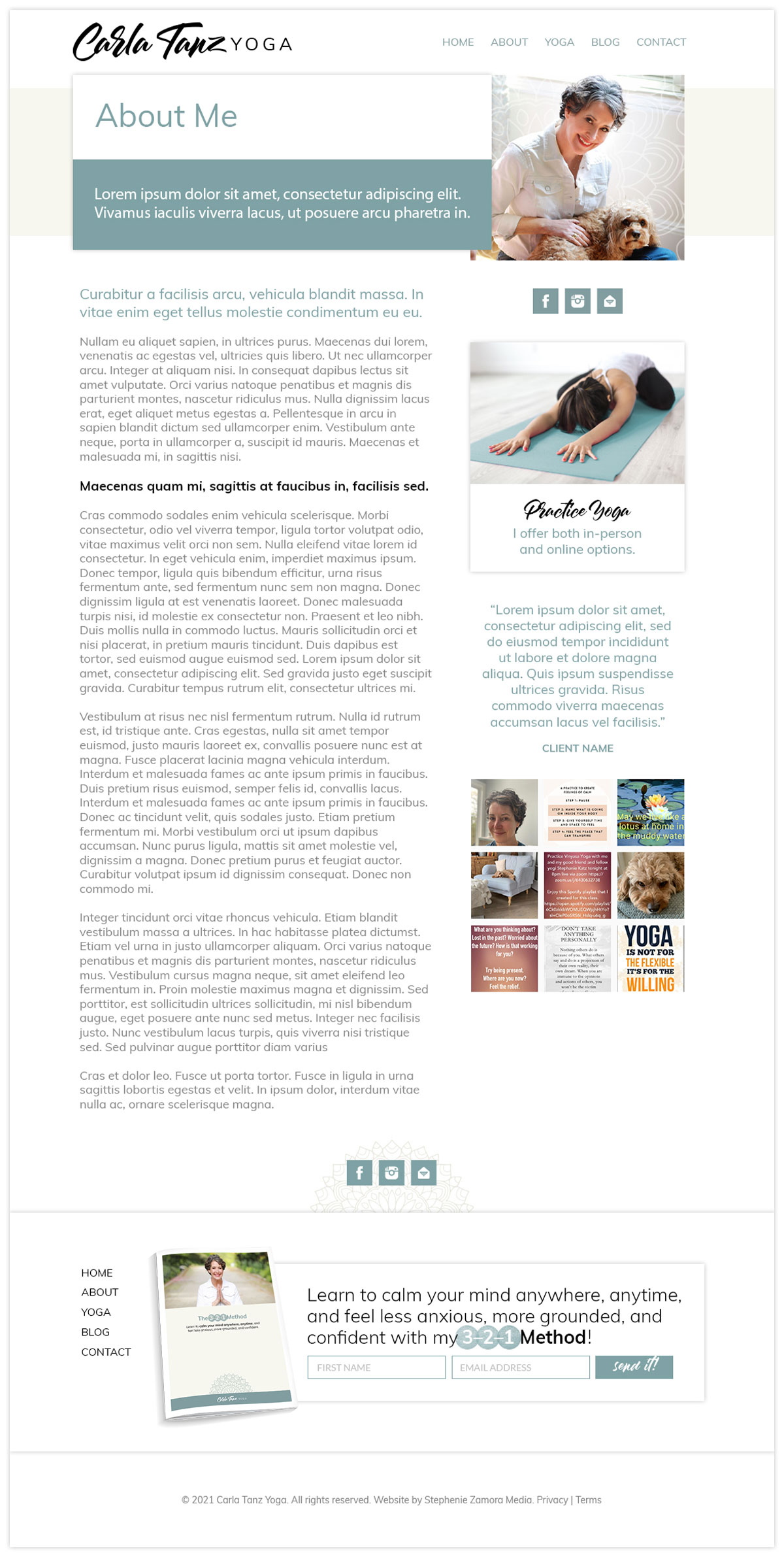 Website Design for Yoga Teacher